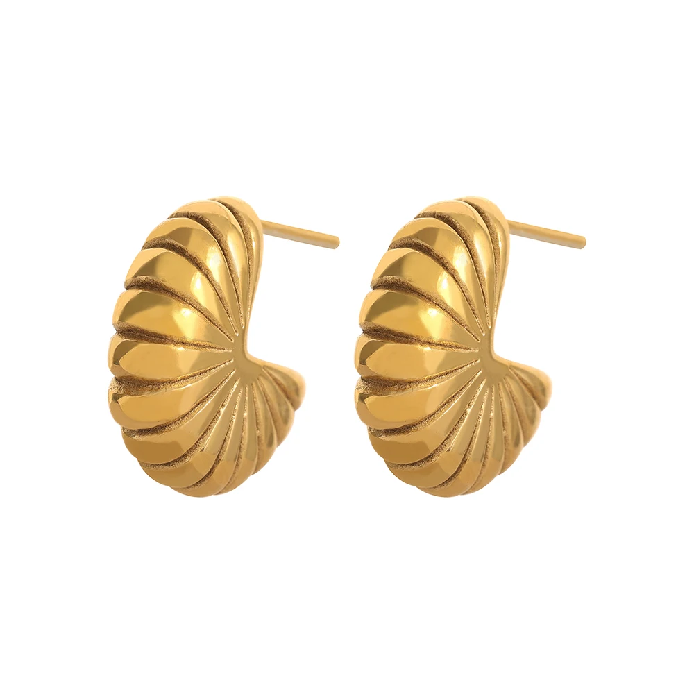 JINYOU 1301Tarnish Free Stainless Steel Snails Conch Chunky Charm Earrings 18K Pvd Gold Plated Metal Texture Fashion Jewelry
JINYOU 1301Tarnish Free Stainless Steel Snails Conch Chunky Charm Earrings 18K Pvd Gold Plated Metal Texture Fashion Jewelry