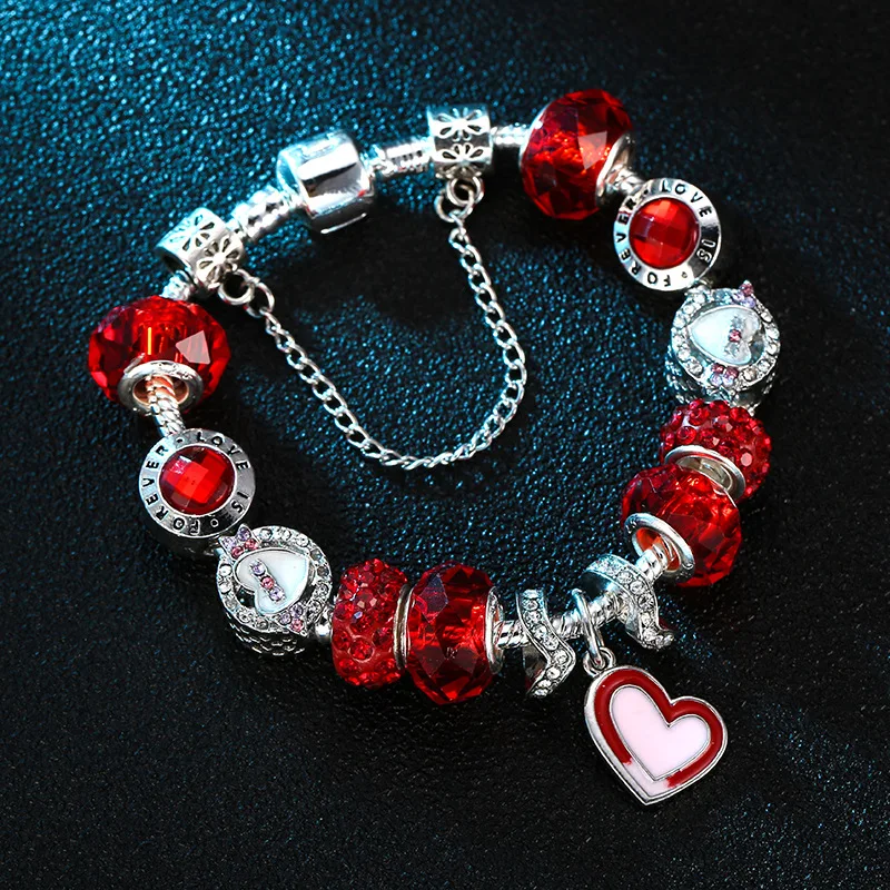 Elegant Crystal Rhinestone Ruby Beaded Bracelets Oil Drip Double Heart Charm Bracelets For Women Fashion Jewelry
Elegant Crystal Rhinestone Ruby Beaded Bracelets Oil Drip Double Heart Charm Bracelets For Women Fashion Jewelry