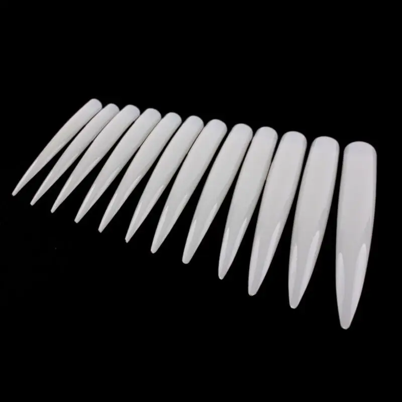 12/Bag Clear Natural XXXL Extra Long Stiletto Nail Tips Set Acrylic Half Cover Transparent Salon False Nails
12/Bag Clear Natural XXXL Extra Long Stiletto Nail Tips Set Acrylic Half Cover Transparent Salon False Nails
