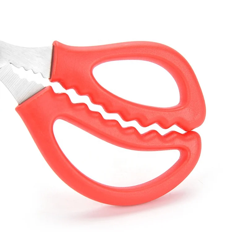 Custom New Design 440C Curved Craft Stainless Steel Vegetable Seafood Kitchen Shears Scissors