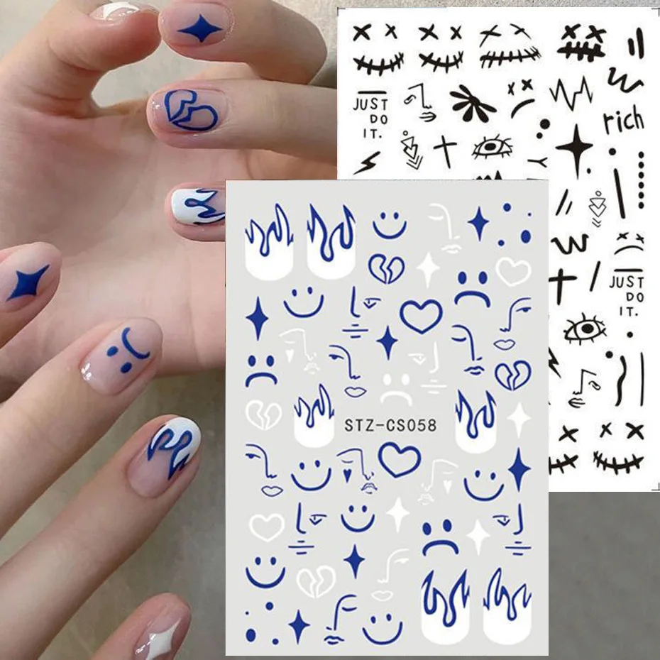 Smile Nail Design Decals Blue 3D Flame Nail Art 2021 Graffiti Skull Pumpkin Slime Terror Halloween Anime Stickers Tools Supplies
Smile Nail Design Decals Blue 3D Flame Nail Art 2021 Graffiti Skull Pumpkin Slime Terror Halloween Anime Stickers Tools Supplies