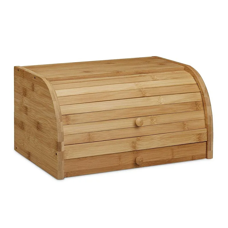 Bamboo bread box Farm style kitchen countertop bread rack Rolled with Tray drawer, Natural bamboo color
Bamboo bread box Farm style kitchen countertop bread rack Rolled with Tray drawer, Natural bamboo color