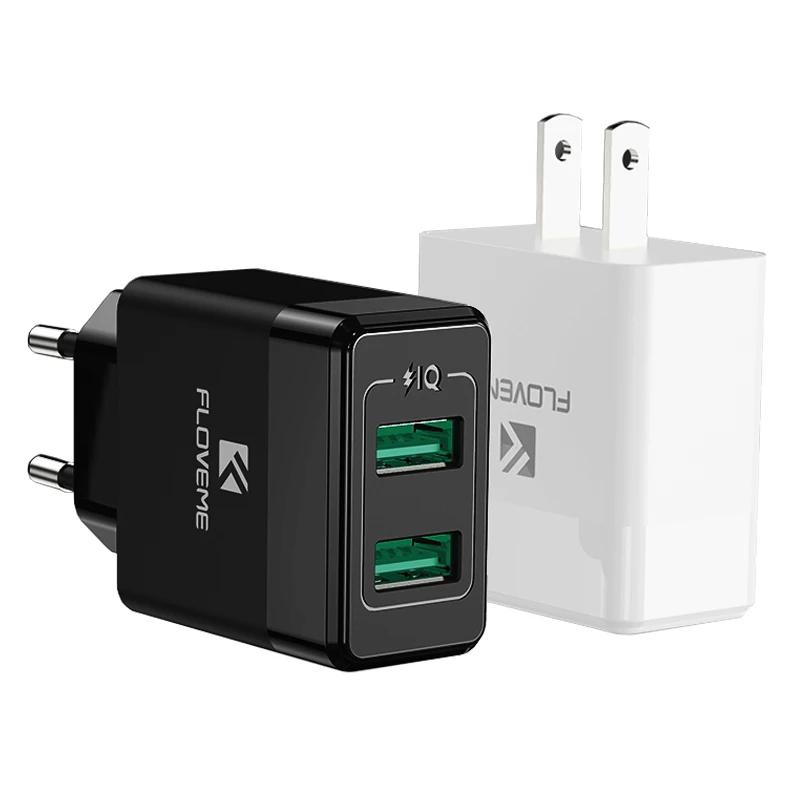 FLOVEME 2.4A Phone Charger EU US Plug USB Charger for iPhone Samsung Universal Mobile Phone Charger Wall Fast Charging Adapter, Black/white
FLOVEME 2.4A Phone Charger EU US Plug USB Charger for iPhone Samsung Universal Mobile Phone Charger Wall Fast Charging Adapter, Black/white