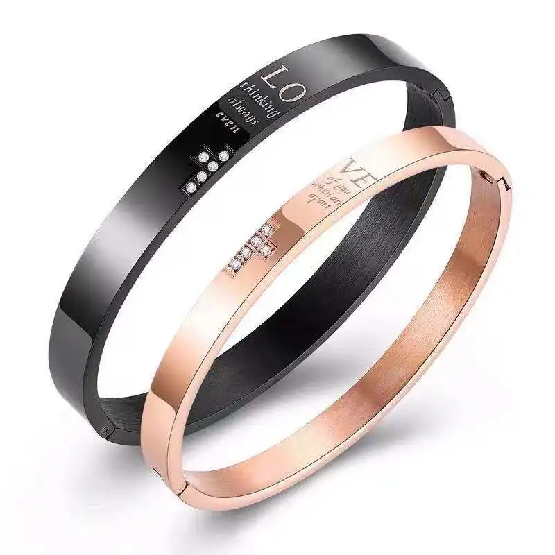 Stainless steel lovers Bracelet cross diamond love diamond bracelet Valentine's Day gift cross border accessories
Stainless steel lovers Bracelet cross diamond love diamond bracelet Valentine's Day gift cross border accessories