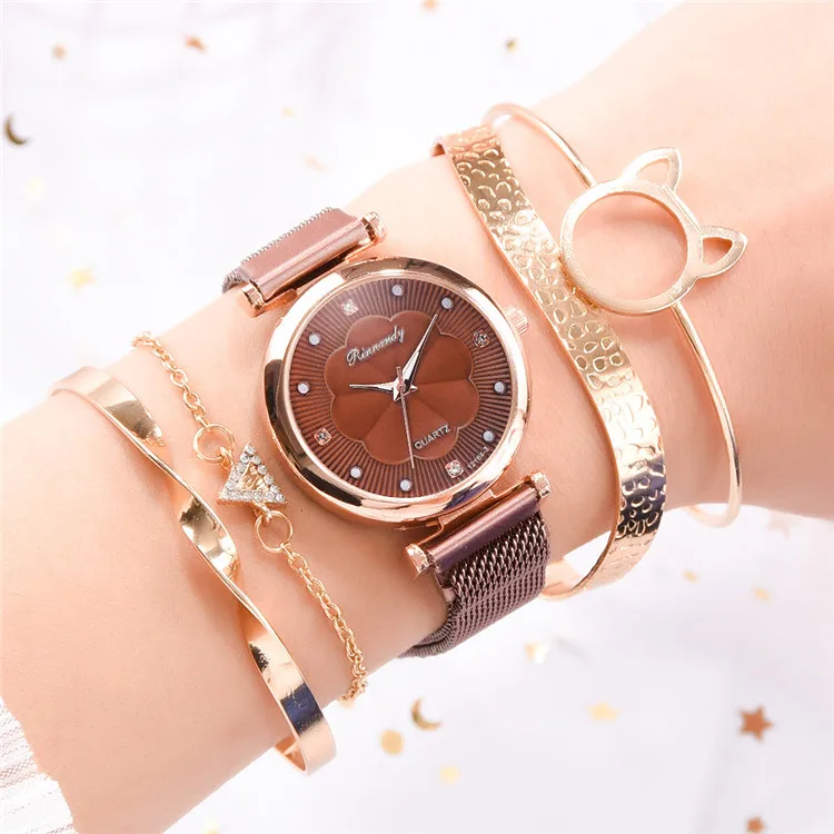 Fashion 5pcs Set Magnet Buckle Flower Rhinestone Ladies Watch Quartz China Watch Jewelry, Picture
Fashion 5pcs Set Magnet Buckle Flower Rhinestone Ladies Watch Quartz China Watch Jewelry, Picture