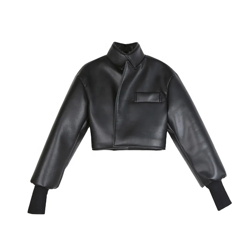 TWOTWINSTYLE PU Leather Jacket For Women Lapel Collar Long Sleeve Thick Short Tops Streetwear Autumn
TWOTWINSTYLE PU Leather Jacket For Women Lapel Collar Long Sleeve Thick Short Tops Streetwear Autumn