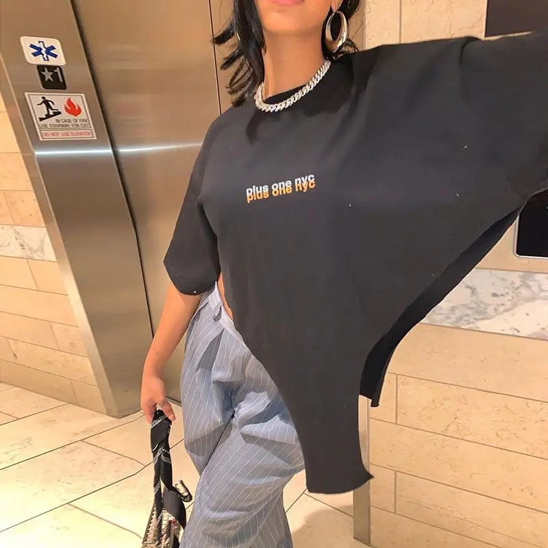 New Product Triangle Design Letter Polyester White Loose O-Neck Short Blouse Casual Custom Women'S T Shirt, Black
New Product Triangle Design Letter Polyester White Loose O-Neck Short Blouse Casual Custom Women'S T Shirt, Black