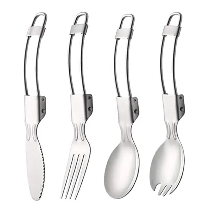 Stainless Steel 3 Pieces Foldable Knife Fork Spoon Camping Cutlery set, Stainless steel color
Stainless Steel 3 Pieces Foldable Knife Fork Spoon Camping Cutlery set, Stainless steel color