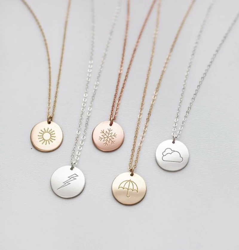 Joyeria Trendy Stainless Steel Custom Tiny Coin Necklace Cute Cartoon Design Lucky Mood Necklaces Weather Necklace Jwelery Women 
Joyeria Trendy Stainless Steel Custom Tiny Coin Necklace Cute Cartoon Design Lucky Mood Necklaces Weather Necklace Jwelery Women