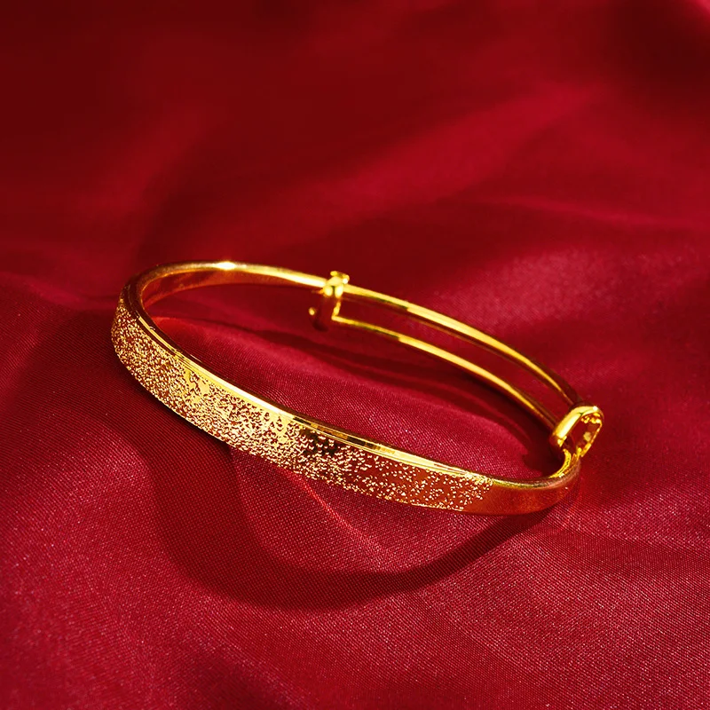 Luxury Women's Bracelet 14K Gold Sand Frosted Push-Pull Bracelets for Woman Wedding Engagement Anniversary Jewelry Gift Female
Luxury Women's Bracelet 14K Gold Sand Frosted Push-Pull Bracelets for Woman Wedding Engagement Anniversary Jewelry Gift Female
