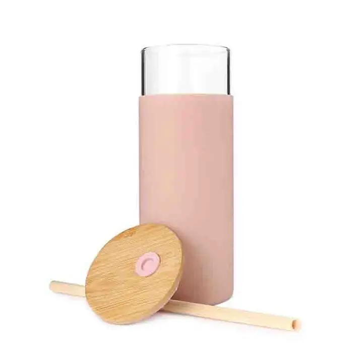 wholesale 500ml custom bamboo lid silicone sleeve glass tumbler water drinking bottle with straw, As picture
wholesale 500ml custom bamboo lid silicone sleeve glass tumbler water drinking bottle with straw, As picture