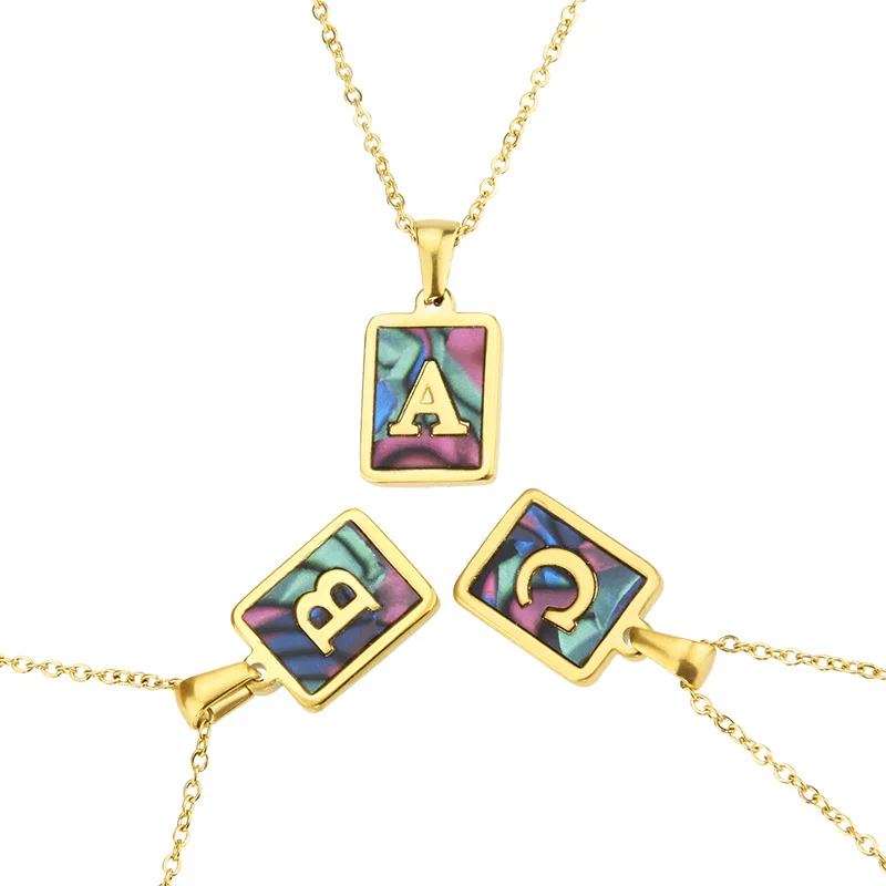 Stainless Steel Initial Letter Abalone Shell Golden Necklace Gold Square Pendant Necklace for Women Trendy Necklaces Jewelry
Stainless Steel Initial Letter Abalone Shell Golden Necklace Gold Square Pendant Necklace for Women Trendy Necklaces Jewelry