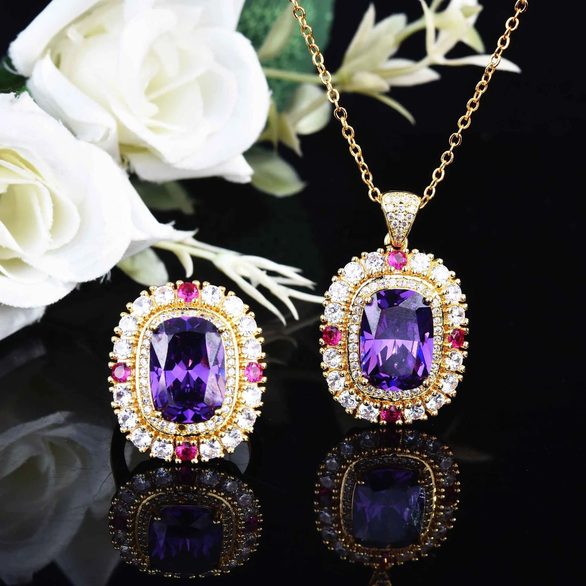 Exquisite Square Pendant Necklace Open Ring Luxury Inlay Full Colorful Zircon High Grade Jewelry For Women Wedding gift, Customized color
Exquisite Square Pendant Necklace Open Ring Luxury Inlay Full Colorful Zircon High Grade Jewelry For Women Wedding gift, Customized color