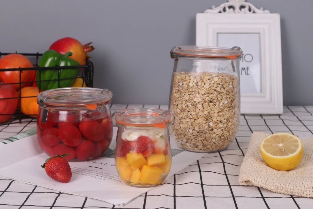 4ozml glass mason jar with handle