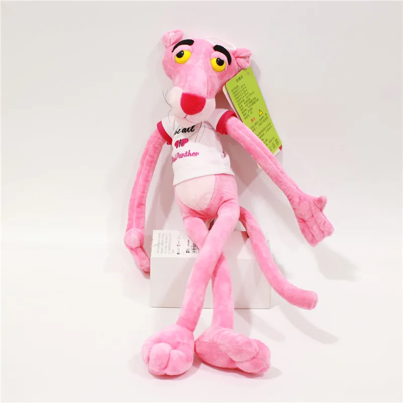 Personnage de dessin animé longues jambes panthère rose en peluche jouet