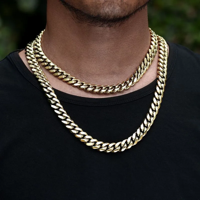 Hip Hop Jewelry 10MM Copper Zircon Choker 18 K Real Gold Plated Diamond Necklace Miami Cuban Link Chain Men
Hip Hop Jewelry 10MM Copper Zircon Choker 18 K Real Gold Plated Diamond Necklace Miami Cuban Link Chain Men