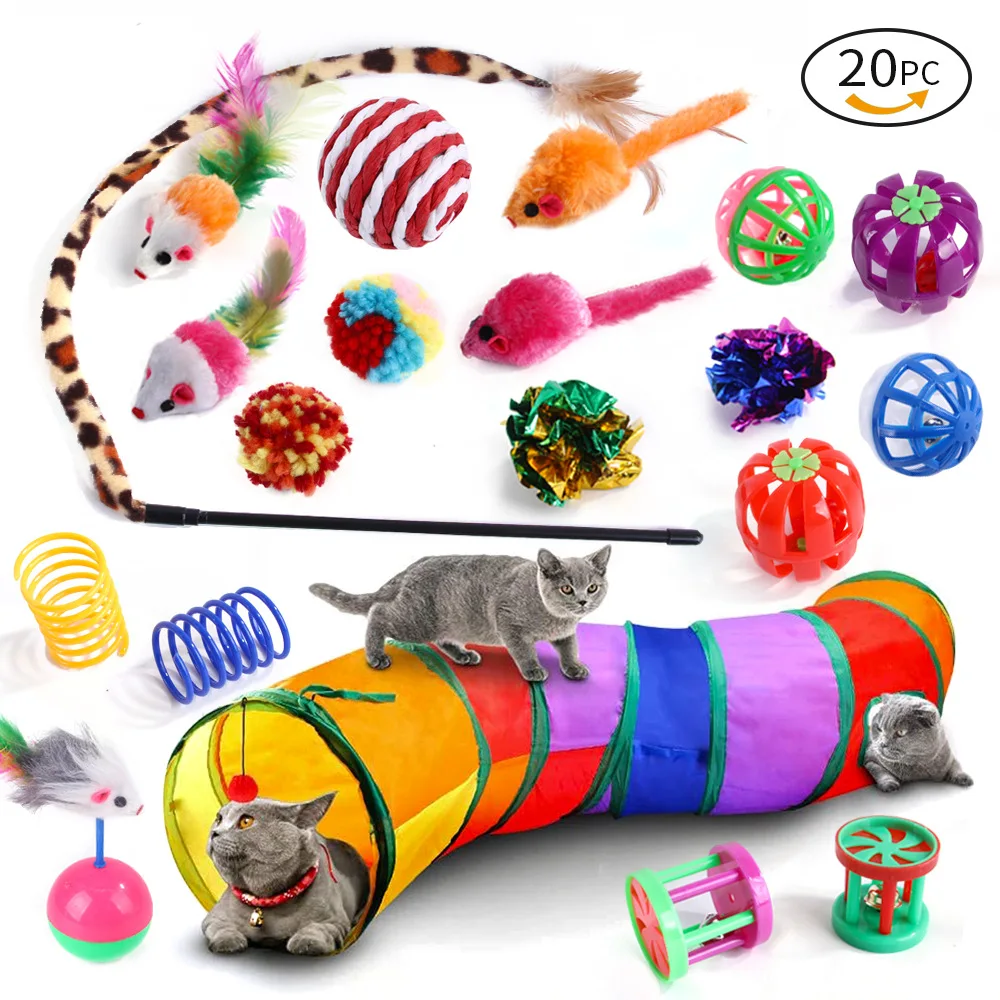 2021 Hot sell Amazon 20pcs Funny Cat Toy Sets pack of Funny Feather Cat Toys Cat Tunnel Toy Set, Colorful
2021 Hot sell Amazon 20pcs Funny Cat Toy Sets pack of Funny Feather Cat Toys Cat Tunnel Toy Set, Colorful