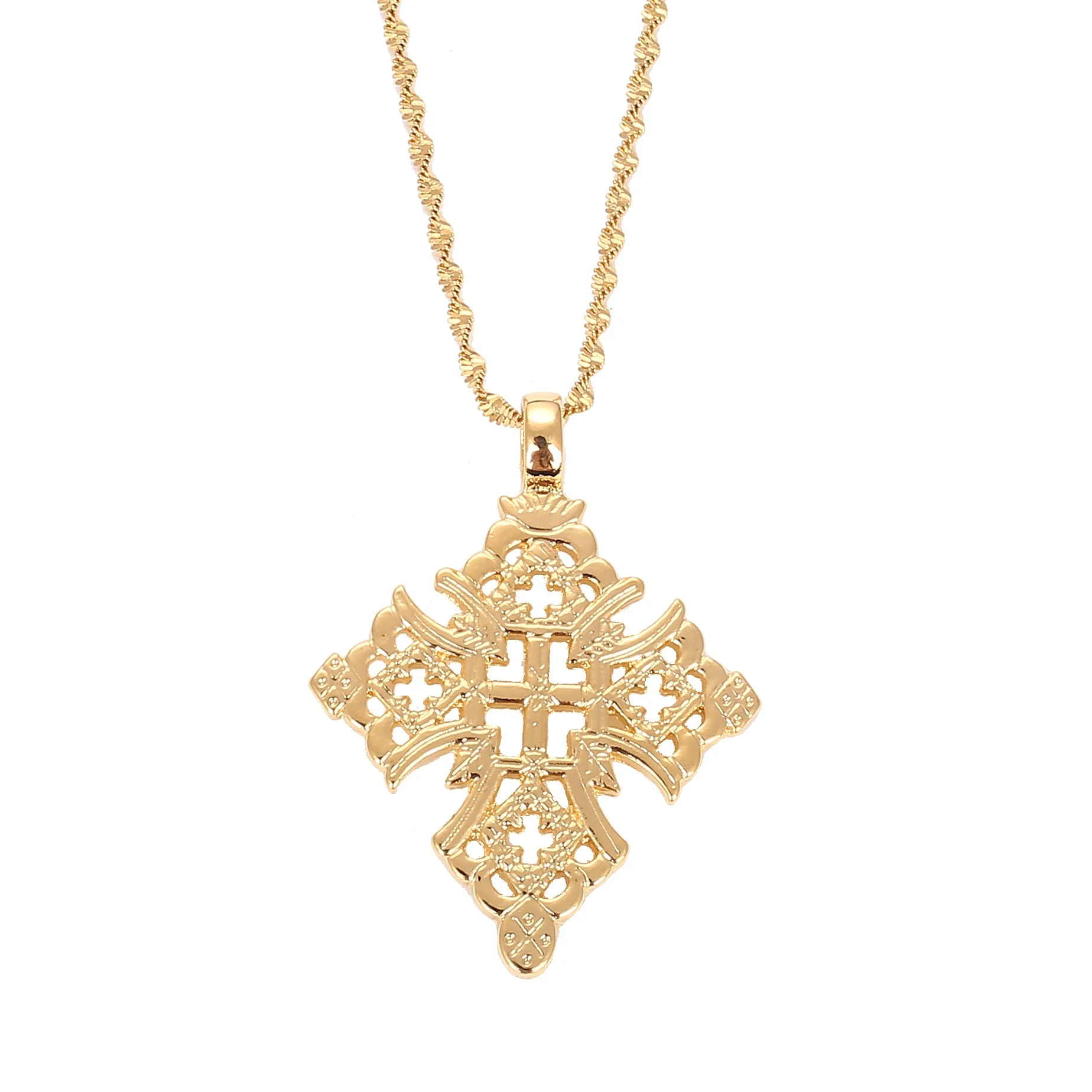 Ethiopia Cross Pendant Necklace for Women Men Gold Color African Ethnic Cross Jewelry
Ethiopia Cross Pendant Necklace for Women Men Gold Color African Ethnic Cross Jewelry