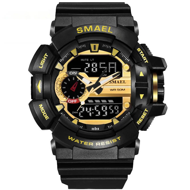 SMAEL 1436 mens sports watch analog watch, Black gold;black sliver;red;orange;blue;yellow
SMAEL 1436 mens sports watch analog watch, Black gold;black sliver;red;orange;blue;yellow