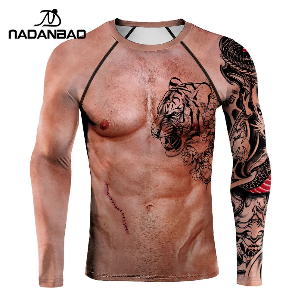 NADANBAO Fashion Muscle T-shirts Men Tattoo Long Sleeve T-Shirts 3D Art Printed Casual Funny Graphic Tees
NADANBAO Fashion Muscle T-shirts Men Tattoo Long Sleeve T-Shirts 3D Art Printed Casual Funny Graphic Tees
