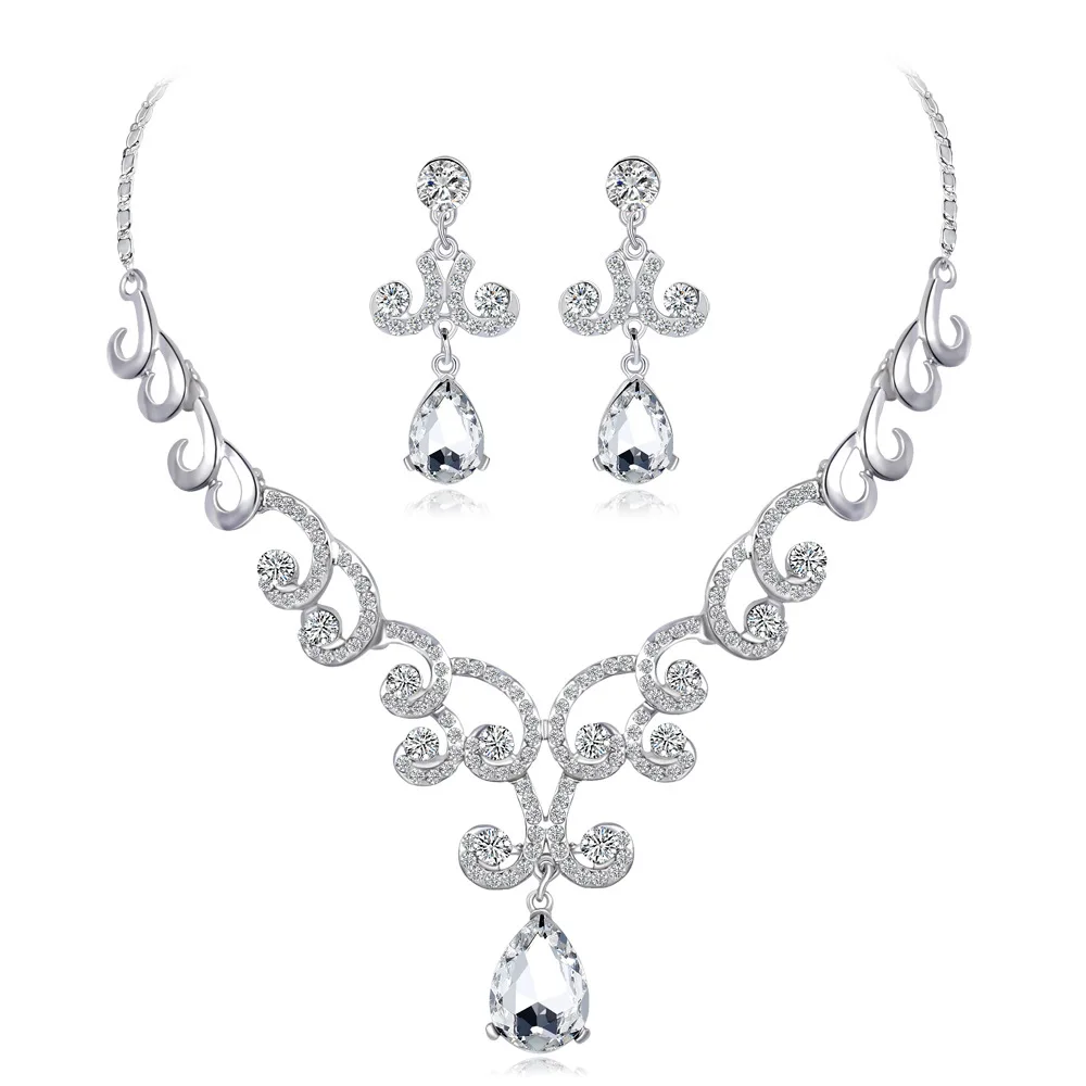 Korean wedding accessories rhinestone necklace and earring bridal jewellery jewelry sets
Korean wedding accessories rhinestone necklace and earring bridal jewellery jewelry sets