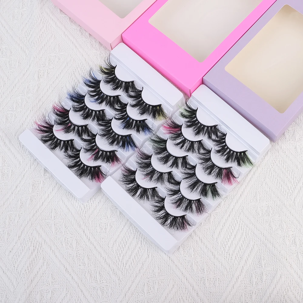 16 4 Pairs Eyelash Set Real Mink Long 25Mm Fluffy Eyelashes Two Toned Colored Lashes With Customized Packing Box, Colors
16 4 Pairs Eyelash Set Real Mink Long 25Mm Fluffy Eyelashes Two Toned Colored Lashes With Customized Packing Box, Colors