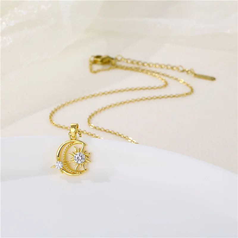 Minimalist Zircon Choker Necklace Sun Moon Star Pendant Necklace Stainless Steel Necklace Design Jewelry For Women
Minimalist Zircon Choker Necklace Sun Moon Star Pendant Necklace Stainless Steel Necklace Design Jewelry For Women