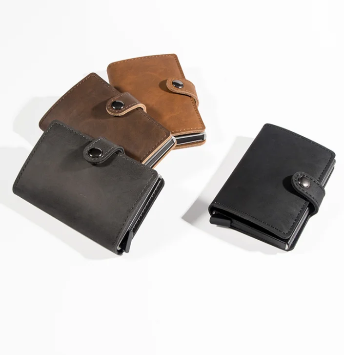 Rfid blocking designer PU leather card holder business card with multi-position credit card pop up case holder, As photo
Rfid blocking designer PU leather card holder business card with multi-position credit card pop up case holder, As photo