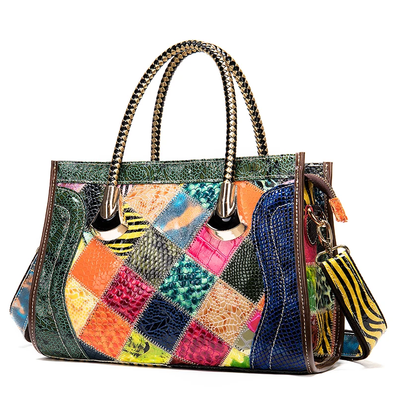 New quality leather ladies diagonal handbags ladies color stitching soft handle vintage tote bag
New quality leather ladies diagonal handbags ladies color stitching soft handle vintage tote bag