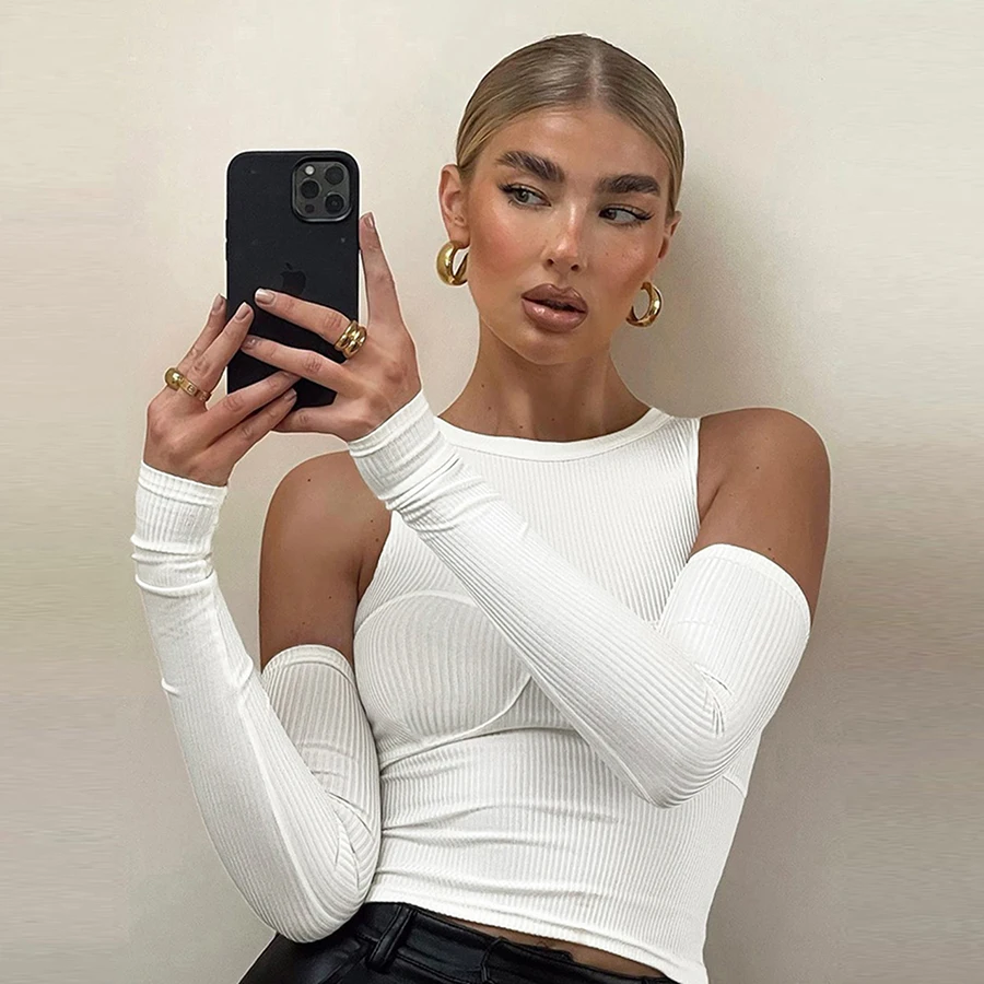 Kliou K21L00764 Tight summer knit stretch sleeve and round neck blazer in a solid color new women's T-shirt
Kliou K21L00764 Tight summer knit stretch sleeve and round neck blazer in a solid color new women's T-shirt
