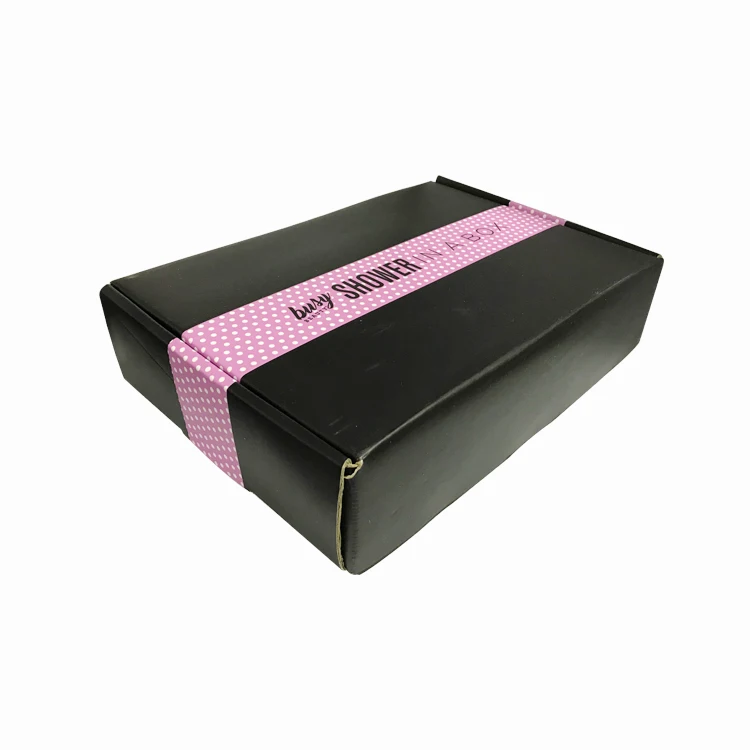 custom logo printing e flute black corrugated box