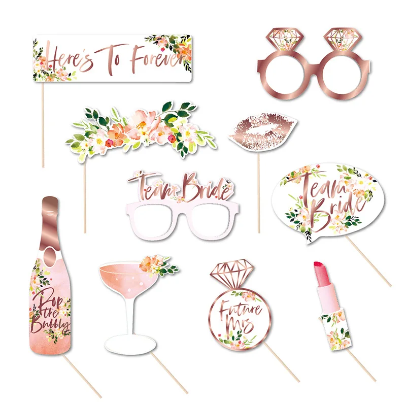 10 Pieces Rose Gold Team Bride Photo Booth Props Alternative Game Team Bride Hen Party Supplies
10 Pieces Rose Gold Team Bride Photo Booth Props Alternative Game Team Bride Hen Party Supplies