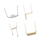 Xuping jewelry men/women fashion t flat bar necklace blank, personalized gold bar necklace