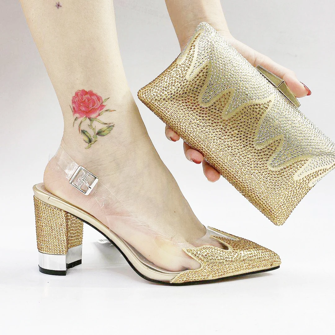 Geriger Gegallel High Quality Shoe and Matching Handbag Luxury Glitter Party Shoes and Bag Set Bling Bling Matching Set
Geriger Gegallel High Quality Shoe and Matching Handbag Luxury Glitter Party Shoes and Bag Set Bling Bling Matching Set