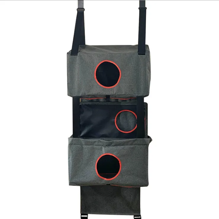 Cat's bed hanging cat bed double deck large space Oxford cloth scratch resistant cat's bed, As picture 
Cat's bed hanging cat bed double deck large space Oxford cloth scratch resistant cat's bed, As picture