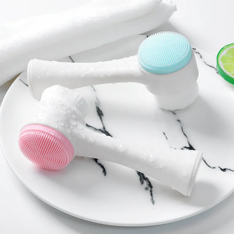 High quality 2 in 1 Double-sided Facial Cleaning Brush with Soft Bristles Silicone Massager Facial Cleansing Brush, Blue,pink
High quality 2 in 1 Double-sided Facial Cleaning Brush with Soft Bristles Silicone Massager Facial Cleansing Brush, Blue,pink