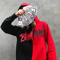 Customized wholesale color matching half different two-color printing letters front shoulder loose hoodie men's autumn clothes
Customized wholesale color matching half different two-color printing letters front shoulder loose hoodie men's autumn clothes