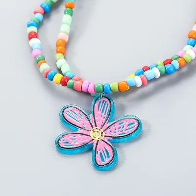 Bohemia Style Colorful Seed Beads Flower Pendant Necklaces Multicolored Beaded Flower Necklace For Holiday
Bohemia Style Colorful Seed Beads Flower Pendant Necklaces Multicolored Beaded Flower Necklace For Holiday
