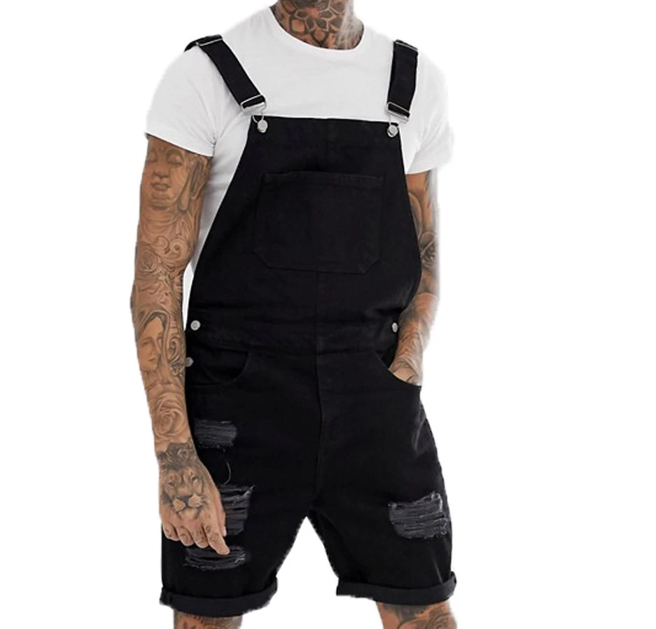 mens ripped dungarees