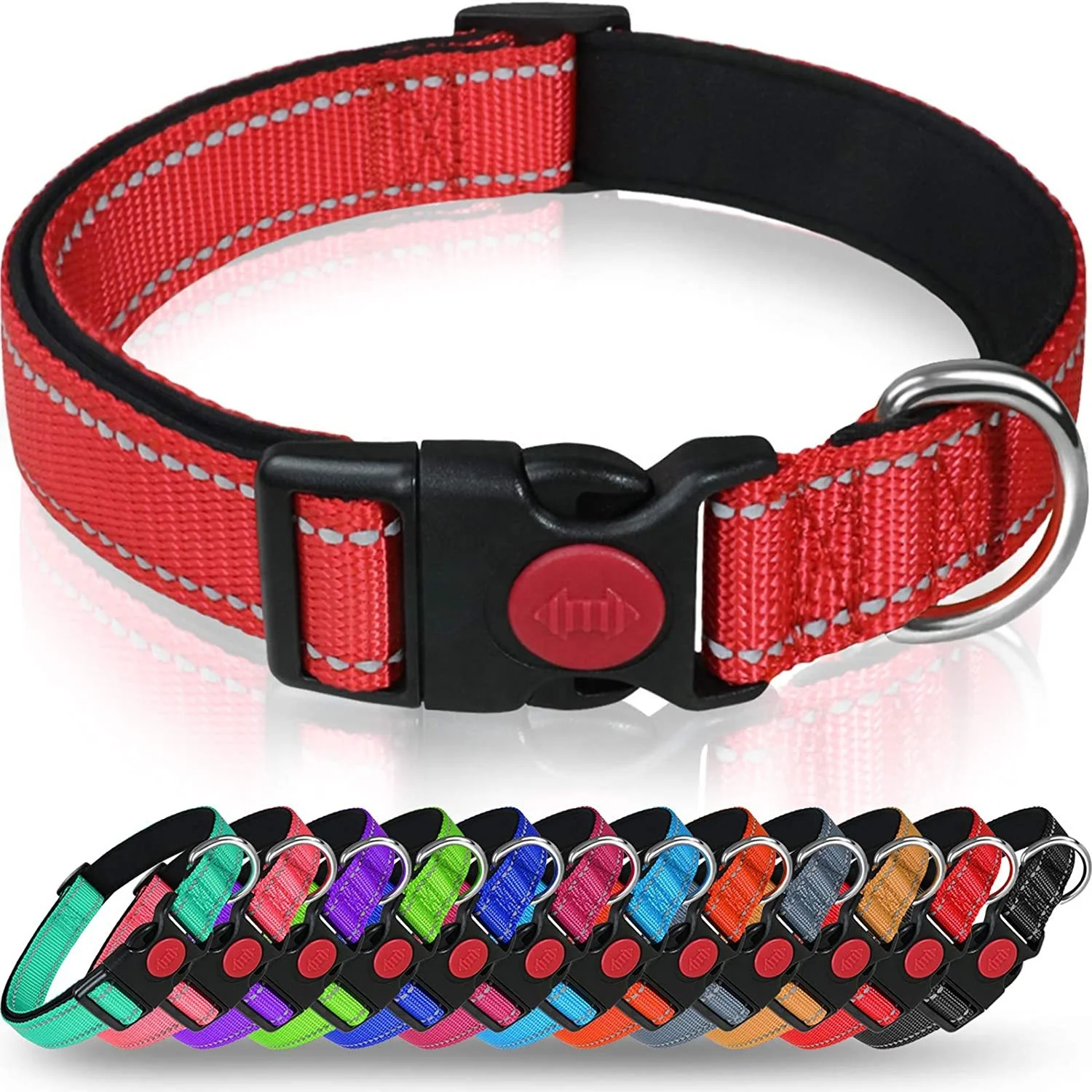 Custom Soft Padded Reflective Pet Collar Adjustable Nylon Pet Dog Collar For Medium Large Dogs
Custom Soft Padded Reflective Pet Collar Adjustable Nylon Pet Dog Collar For Medium Large Dogs
