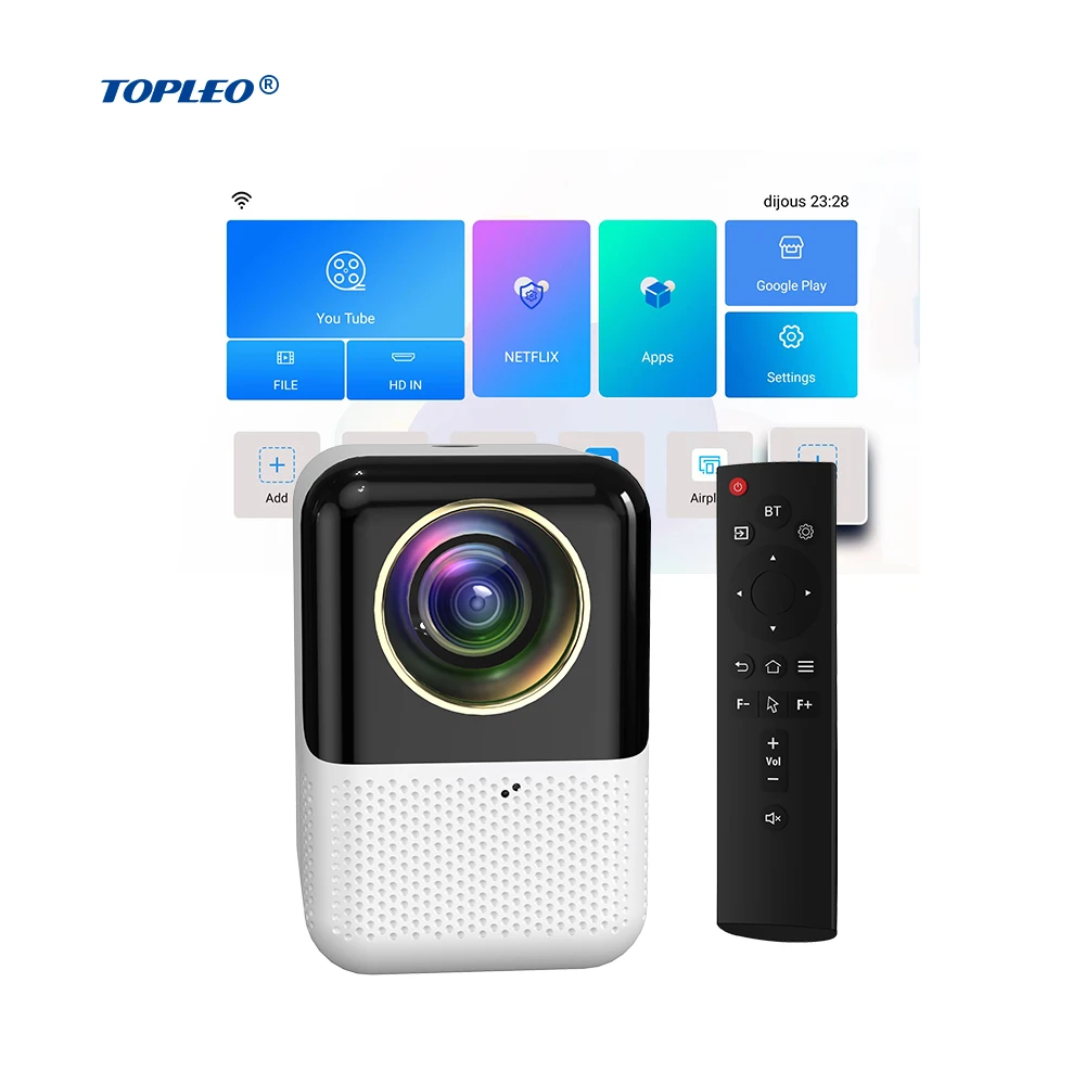 Topleo LCD android 10 home projector wireless BT5.0 160 ANSI mini projector 4k Dual Wifi smart projector
Topleo LCD android 10 home projector wireless BT5.0 160 ANSI mini projector 4k Dual Wifi smart projector
