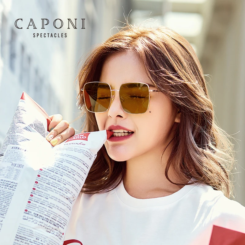CAPONI Women Glasses UV400 CE TAC Polarized Night Vision Glasses For Driving Square Shades Women Simple Metal Frame
CAPONI Women Glasses UV400 CE TAC Polarized Night Vision Glasses For Driving Square Shades Women Simple Metal Frame