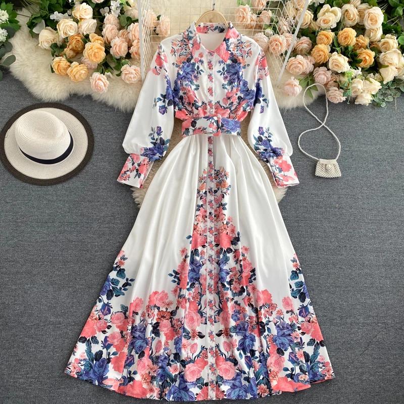 Elegant Turn Down Collar Puff Sleeve Flower Long Shirt Dress Casual Women Chic Lower Hem Party Evening Dresses Clothes, White
Elegant Turn Down Collar Puff Sleeve Flower Long Shirt Dress Casual Women Chic Lower Hem Party Evening Dresses Clothes, White