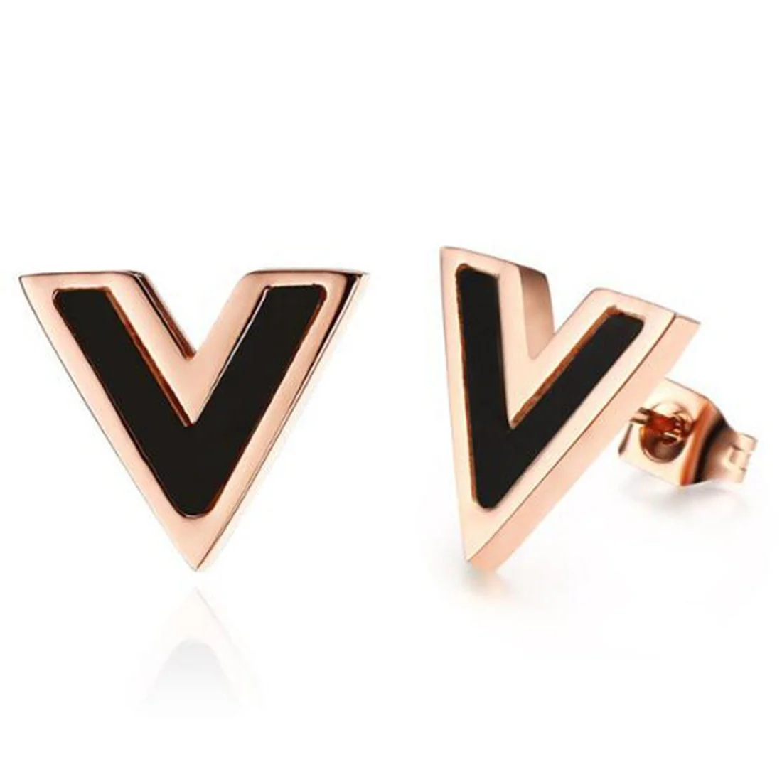 ERJSF00018B Rose Gold Plated Womens Kpop Fashion Surgical Steel V Letter Black Shell Stud Stick Cartilage Earrings, Rose gold, black
ERJSF00018B Rose Gold Plated Womens Kpop Fashion Surgical Steel V Letter Black Shell Stud Stick Cartilage Earrings, Rose gold, black