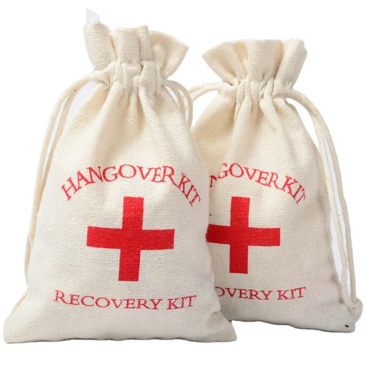 First-aid Packing Red Cross Hangover Kit Bag Custom Gift Drawstring Cotton Pouch Bags
First-aid Packing Red Cross Hangover Kit Bag Custom Gift Drawstring Cotton Pouch Bags