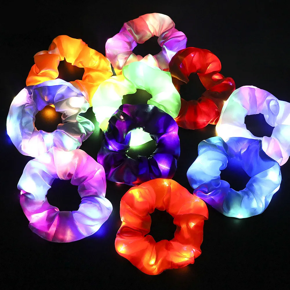 Free shipping LED scrunchies flashing satin will shine hair rope women tie luminous lamp hair accessories elastic hair bands, Picture
Free shipping LED scrunchies flashing satin will shine hair rope women tie luminous lamp hair accessories elastic hair bands, Picture