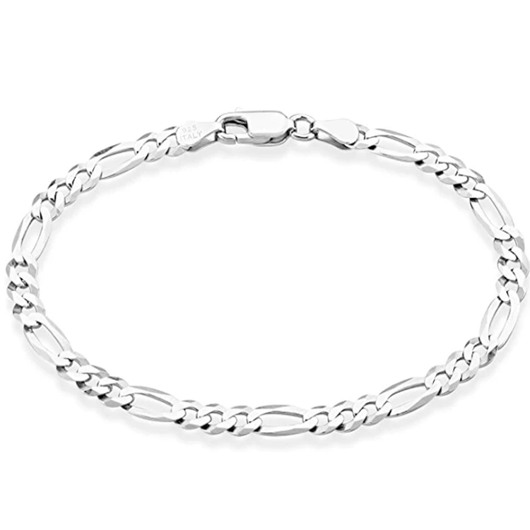 olid 925 Sterling Silver Italian 5mm Diamond-Cut Figaro Chain Bracelet for Women Men
olid 925 Sterling Silver Italian 5mm Diamond-Cut Figaro Chain Bracelet for Women Men