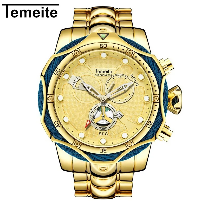 Temeite Quartz Mens Watches Top Brand Luxu Stainless Steel Strap Military Stainless Steel Men Watches, Multi colors
Temeite Quartz Mens Watches Top Brand Luxu Stainless Steel Strap Military Stainless Steel Men Watches, Multi colors