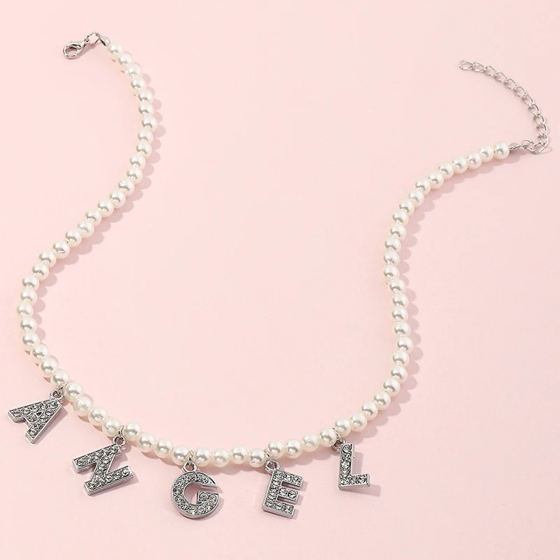 Wholesale Fashion Silver Pearl Letter Necklace Custom Pearl Necklace Name Plate Necklace Custom For Women
Wholesale Fashion Silver Pearl Letter Necklace Custom Pearl Necklace Name Plate Necklace Custom For Women