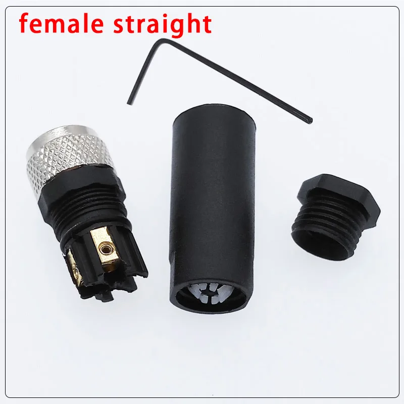 ip67 power female male screw threaded plug coupling straight